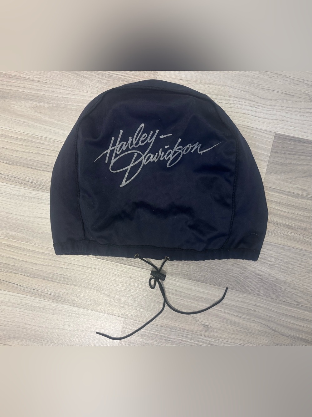 Harley-Davidson Black helmet dust cover with Silver Script